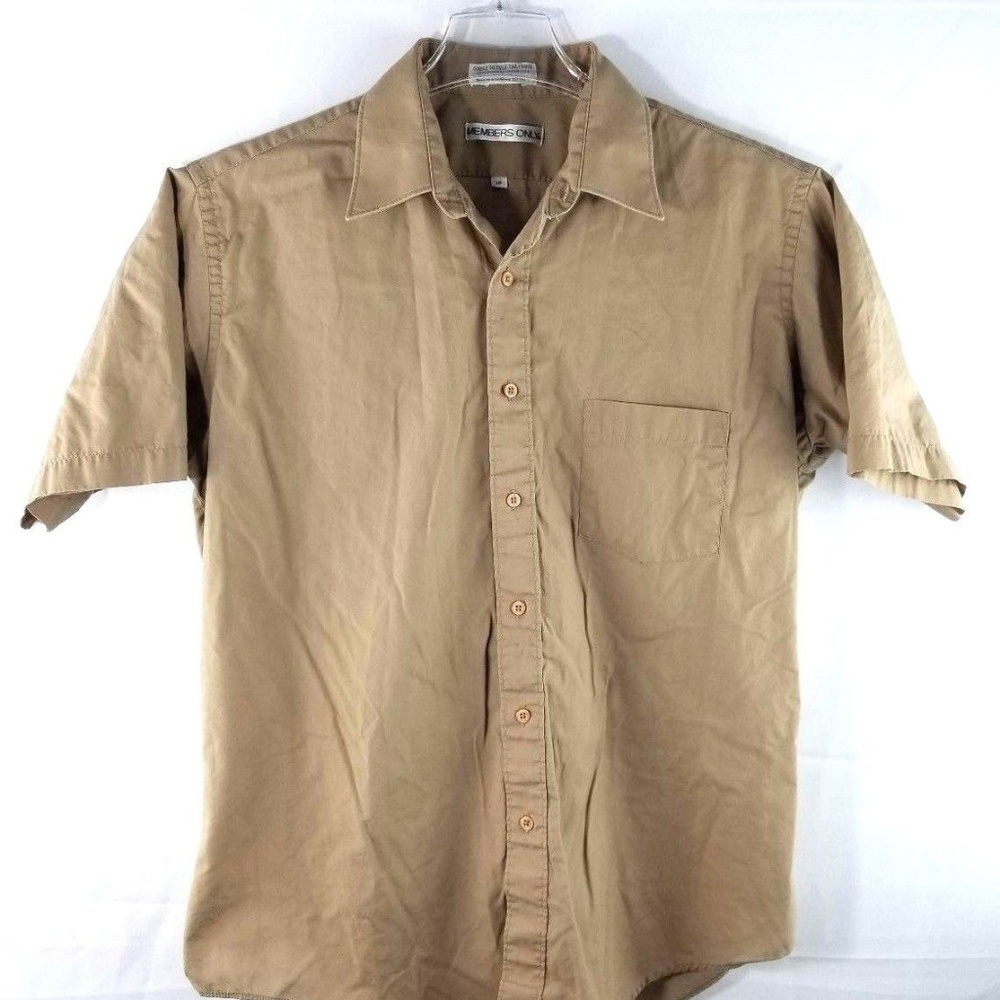 Members Only Men's Shirt Short Sleeve Button Up